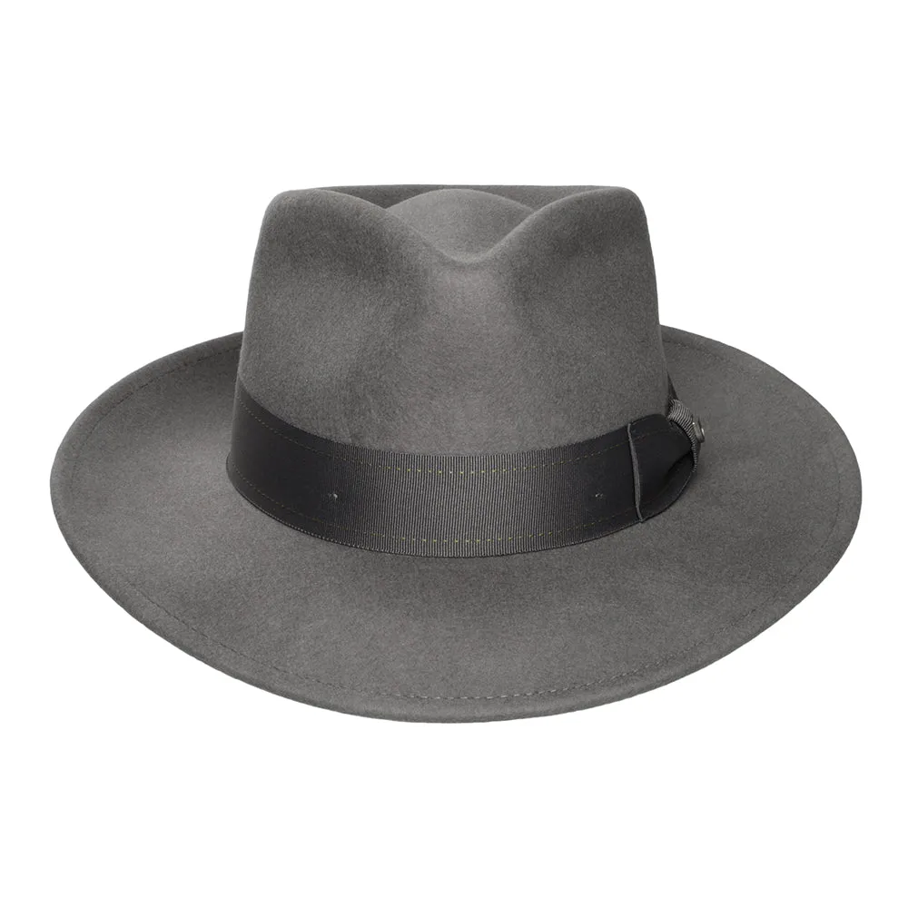 Brixton Hats Swindle Convertabrim Wool Felt Fedora Hat - Grey