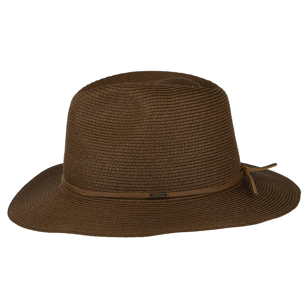 Brixton Hats Wesley Packable Straw Fedora Hat - Brown