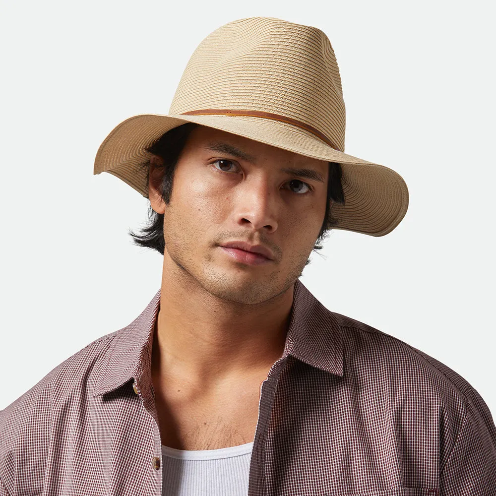 Brixton Hats Wesley Packable Straw Fedora Hat - Tan