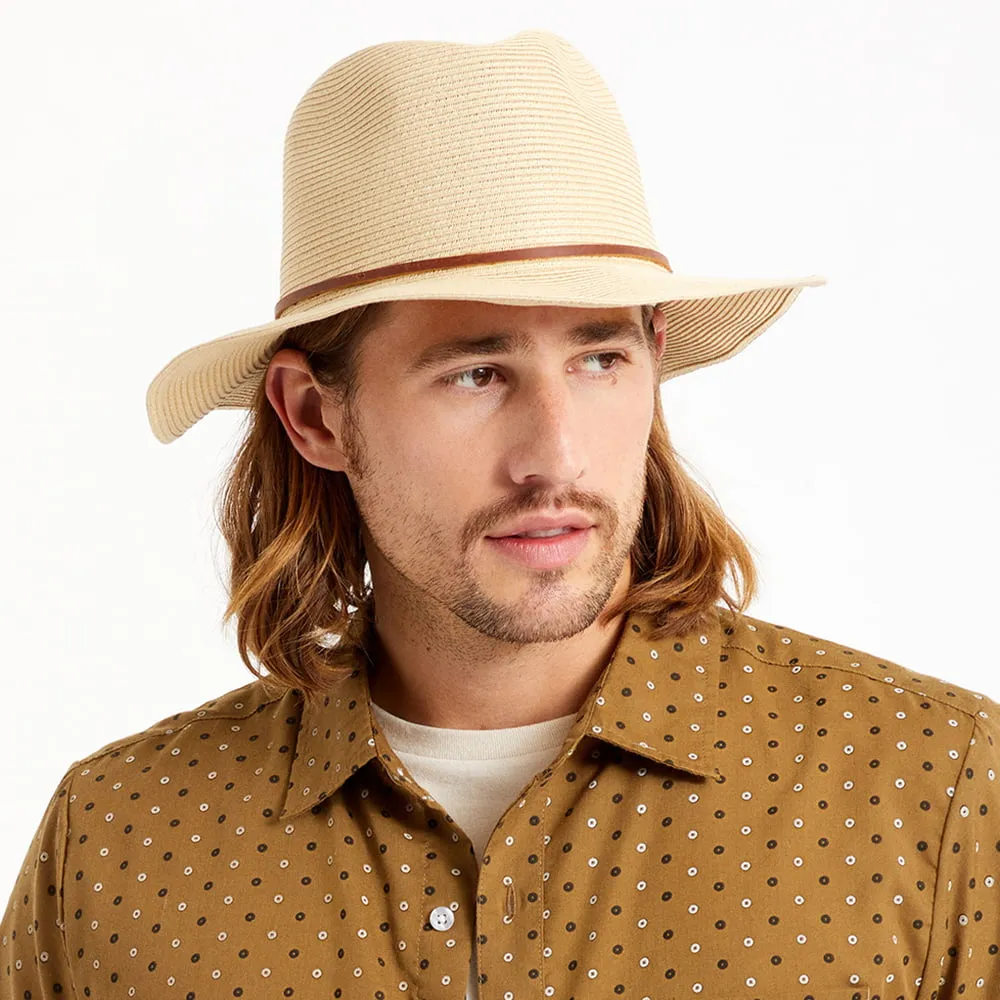Brixton Hats Wesley Packable Straw Fedora Hat - Tan