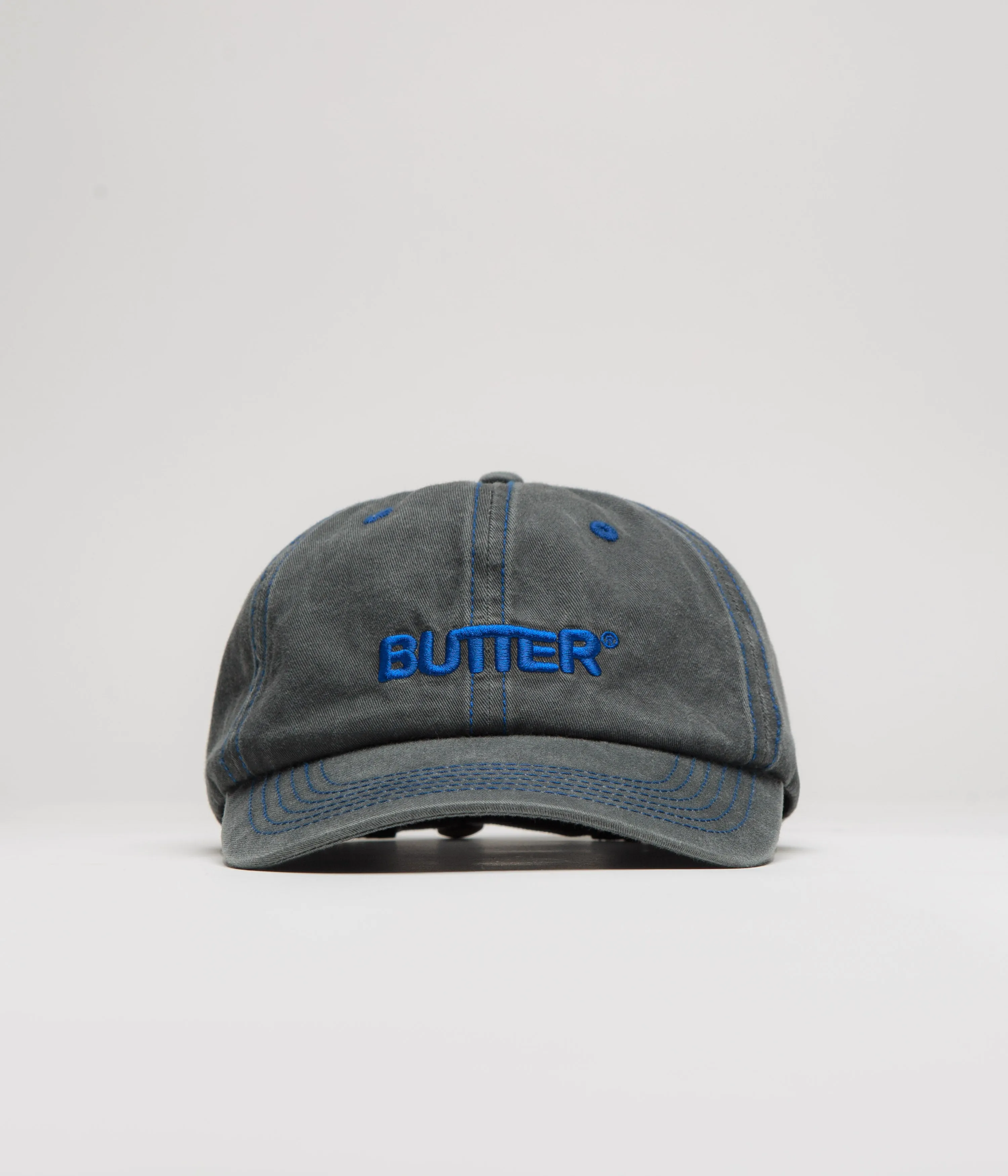 Butter Goods Rounded Logo Cap - Washed Black / Blue
