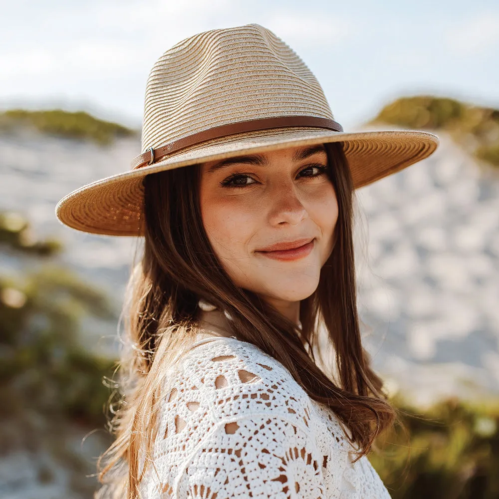 Cappelli Hats Sapo Paper Braid Safari Fedora Hat - Natural-Brown