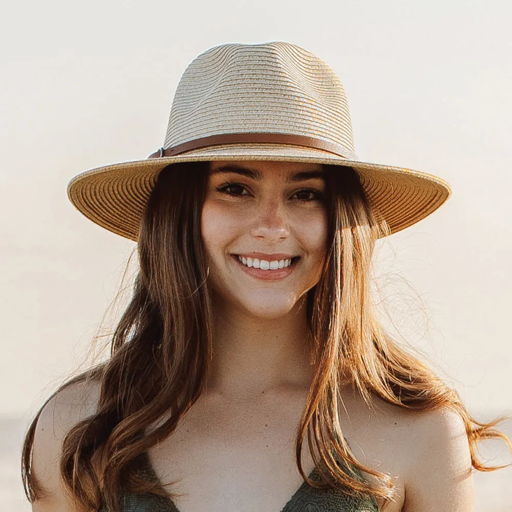 Cappelli Hats Sapo Paper Braid Safari Fedora Hat - Natural-Brown