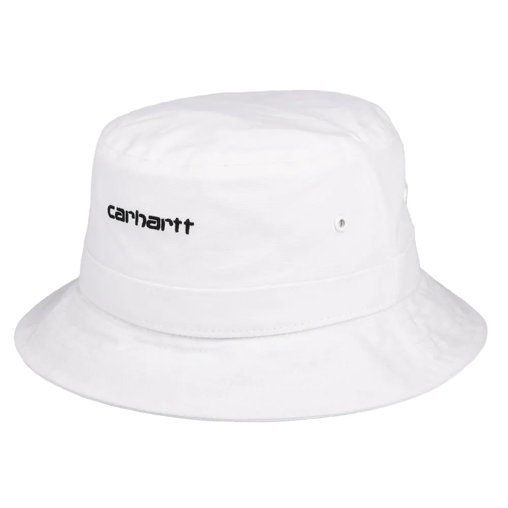 Carhartt WIP Hats Cotton Canvas Script Bucket Hat - White