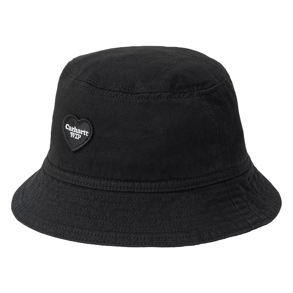 Carhartt WIP Hats Drewe Heart Cotton Twill Bucket Hat - Washed Black