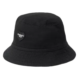 Carhartt WIP Hats Drewe Heart Cotton Twill Bucket Hat - Washed Black