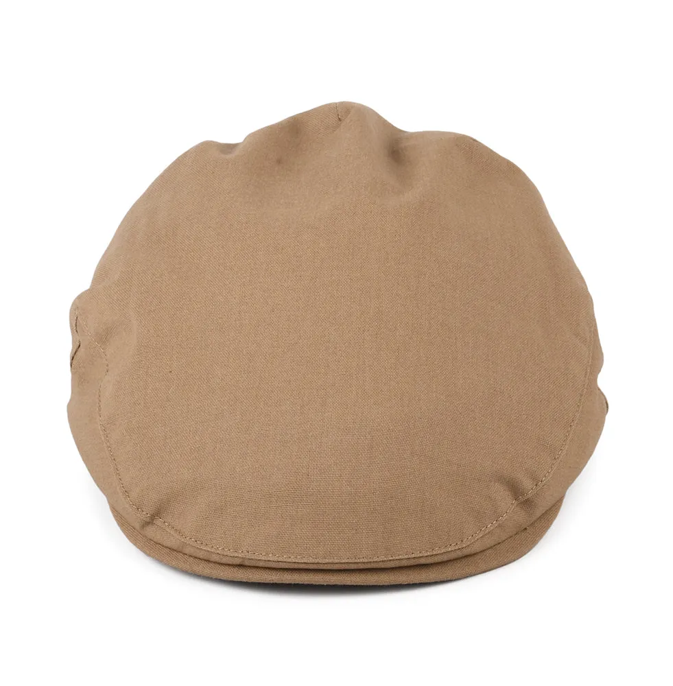 Christys Hats Balmoral Cotton-Linen Flat Cap - Camel