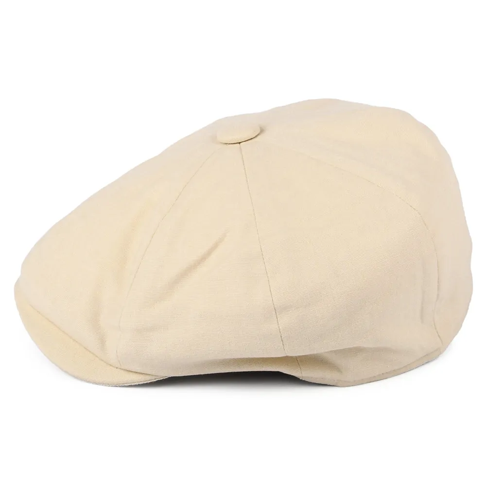 Christys Hats Cotton-Linen 8 Piece Newsboy Cap - Buttermilk