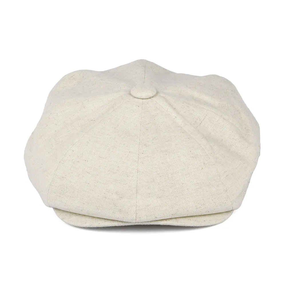 Christys Hats Cotton-Linen 8 Piece Newsboy Cap - Oatmeal