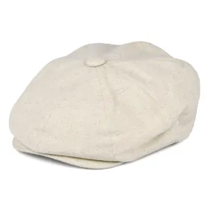 Christys Hats Cotton-Linen 8 Piece Newsboy Cap - Oatmeal