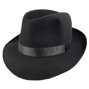 Christys Hats Foldaway Fur Felt Fedora Hat - Black
