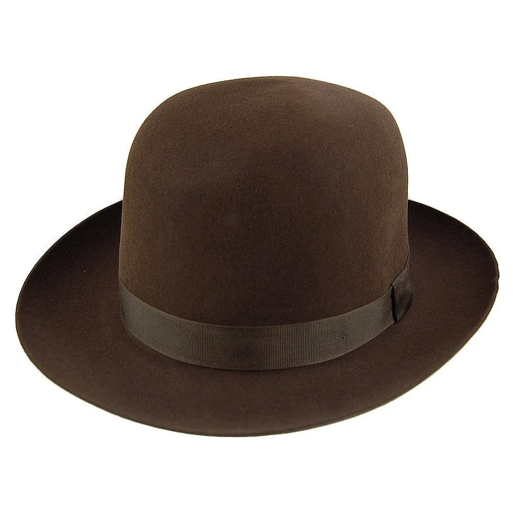Christys Hats Foldaway Fur Felt Fedora Hat - Brown