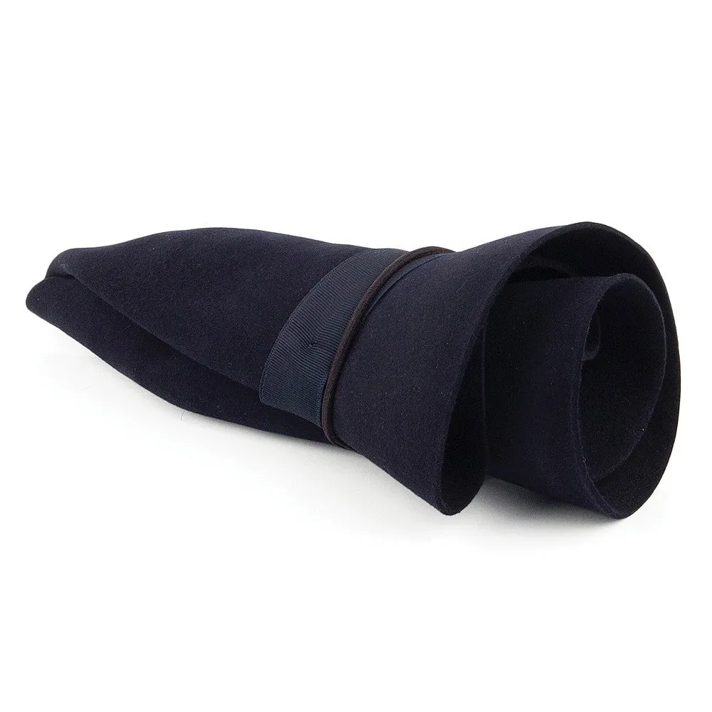Christys Hats Foldaway Fur Felt Fedora Hat - Navy Blue