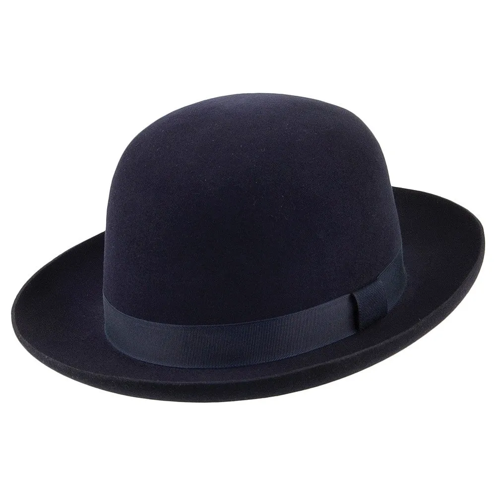 Christys Hats Foldaway Fur Felt Fedora Hat - Navy Blue