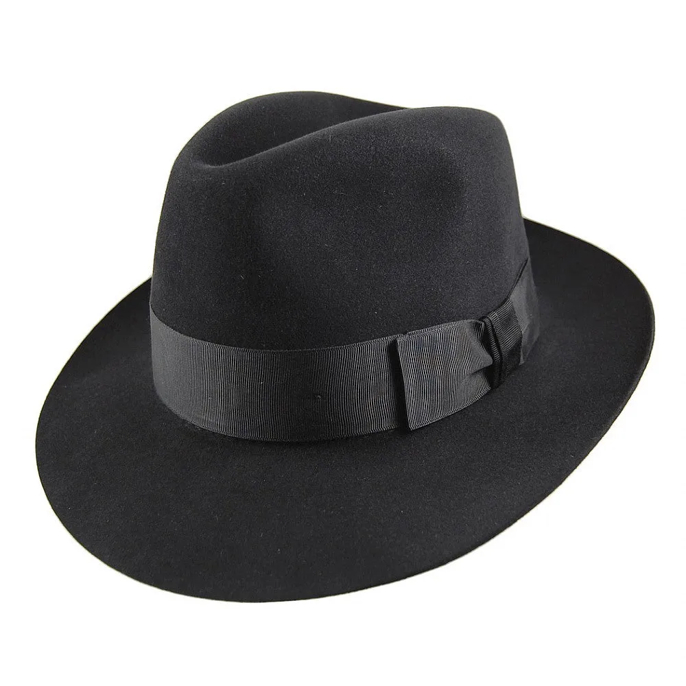 Christys Hats Knightsbridge Fur Felt Fedora Hat - Black