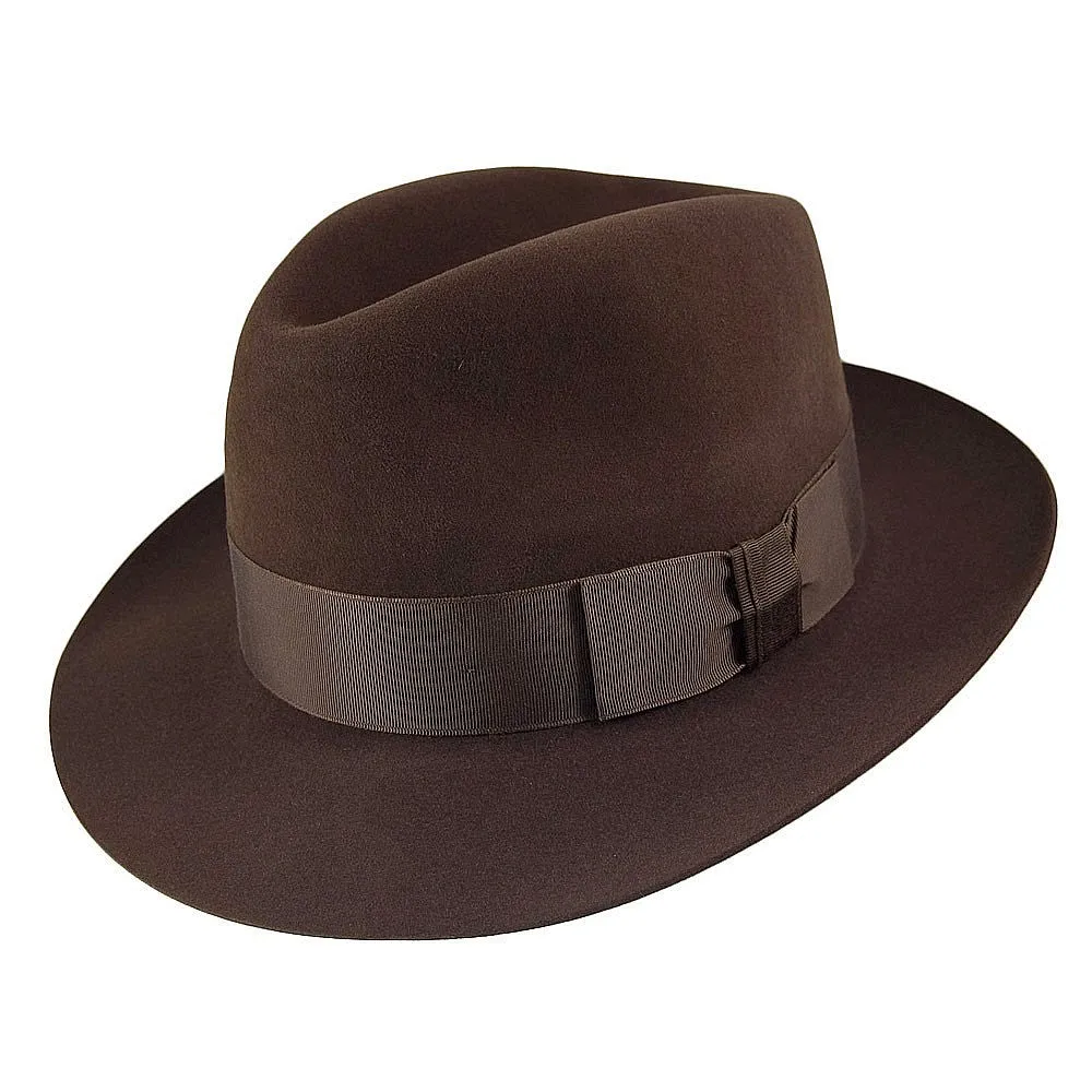 Christys Hats Knightsbridge Fur Felt Fedora Hat - Brown