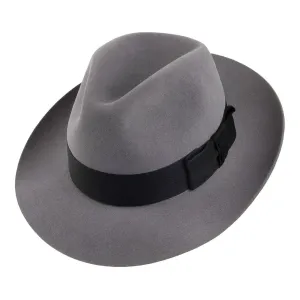 Christys Hats Knightsbridge Fur Felt Fedora Hat - Light Grey