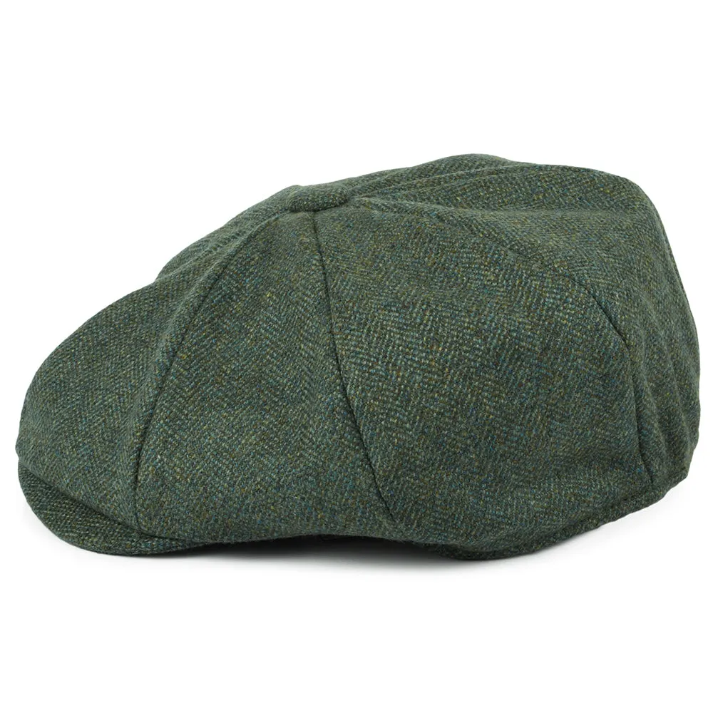 Christys Hats Lovat Teviot Tweed 8 Piece Newsboy Cap - Forest
