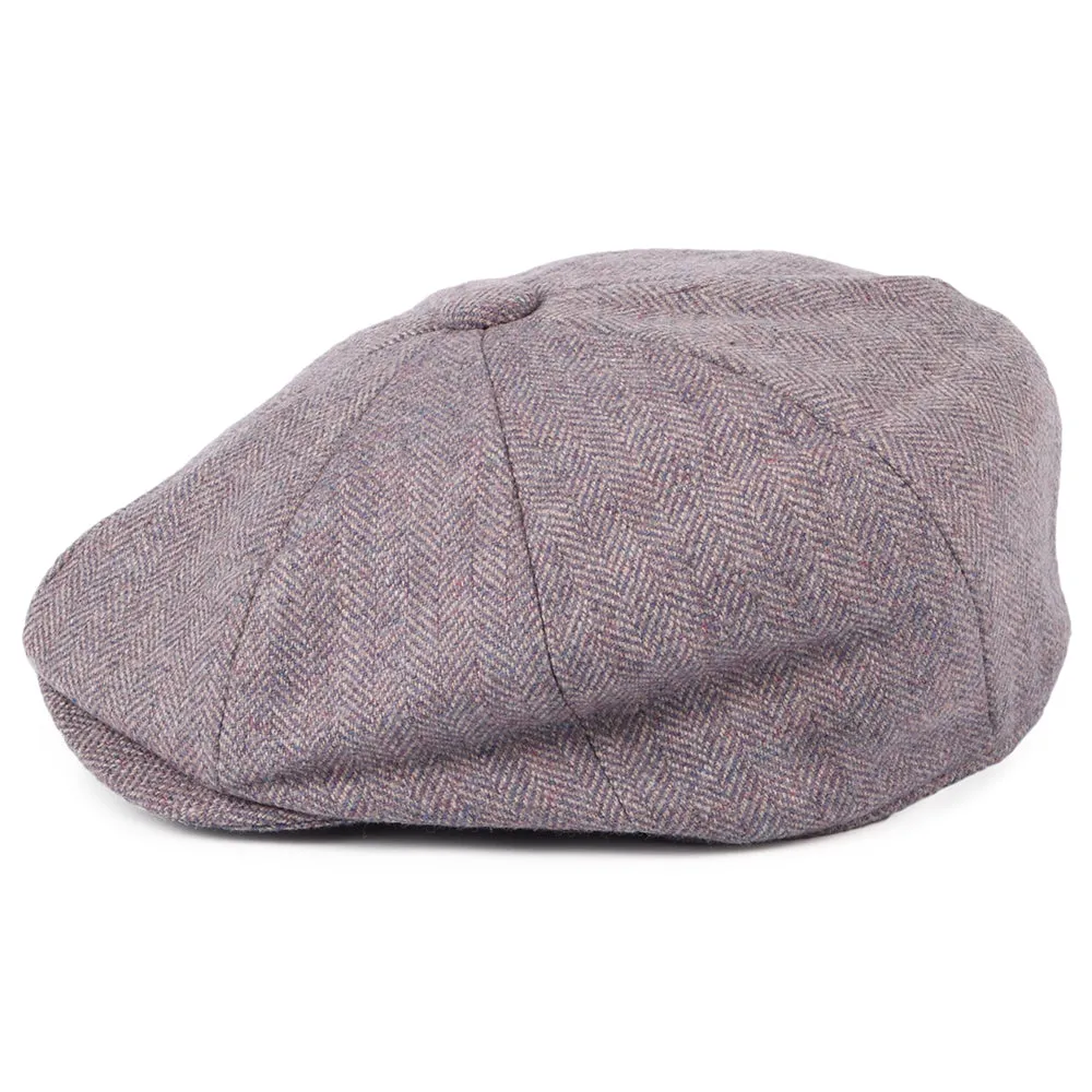 Christys Hats Lovat Teviot Tweed 8 Piece Newsboy Cap - Light Purple