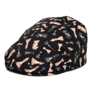 City Sport Chess Masters Cotton Flat Cap - Black