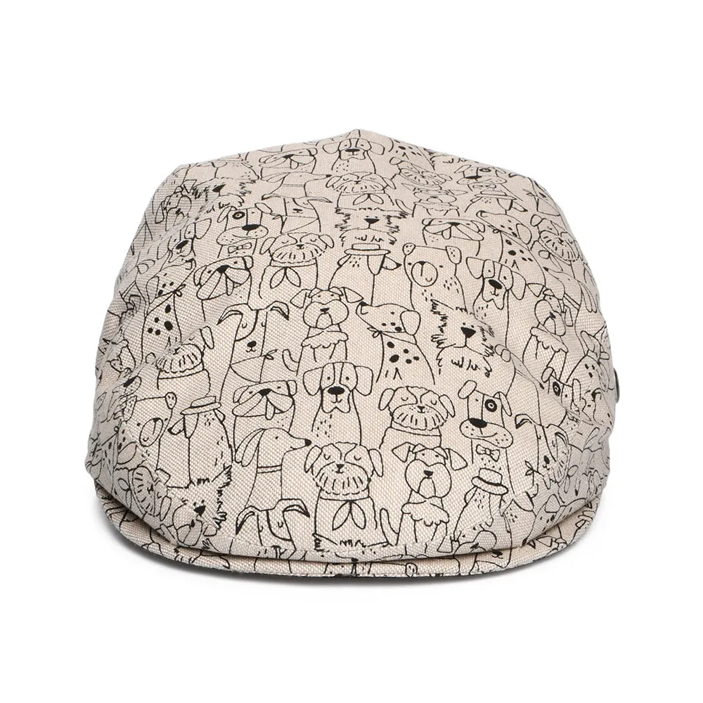 City Sport Dogs Rule Cotton Flat Cap - Natural