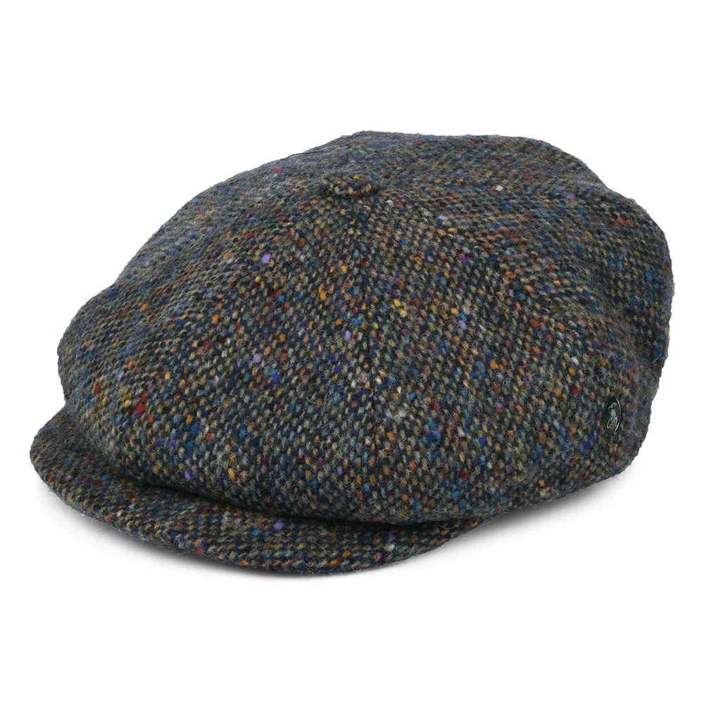 City Sport Donegal Tweed Marl Deep Fit Newsboy Cap - Blue-Multi