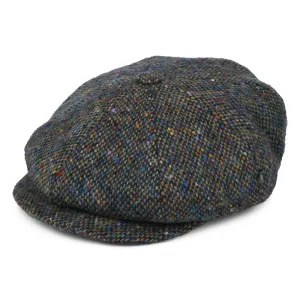 City Sport Donegal Tweed Marl Deep Fit Newsboy Cap - Blue-Multi