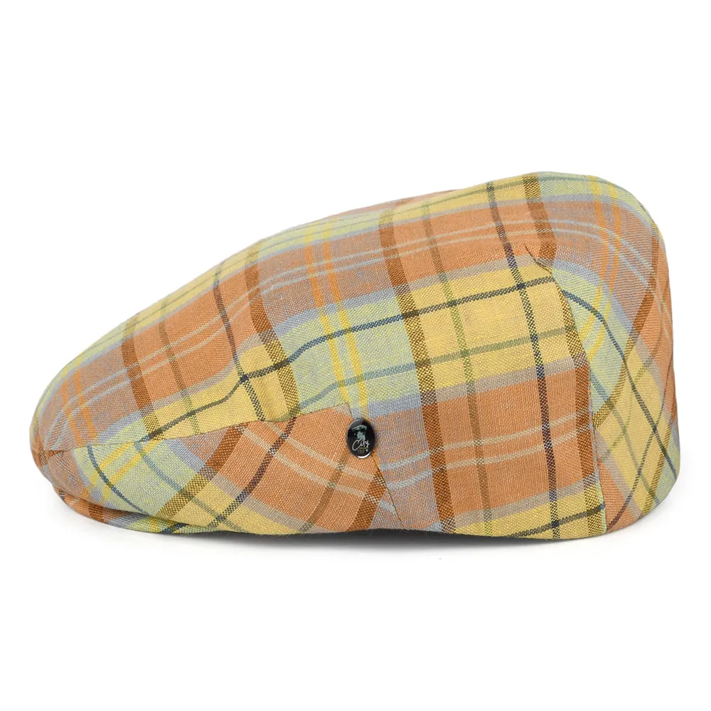 City Sport Golf Linen Flat Cap - Multi-Coloured