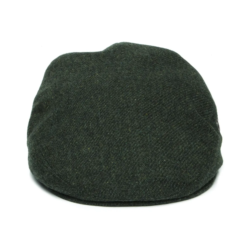 City Sport Heathered Virgin Wool Flat Cap - Dark Green