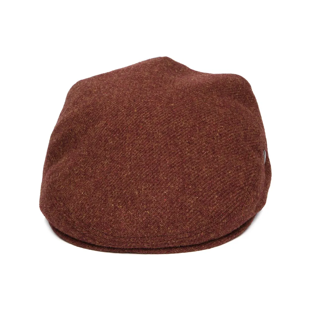 City Sport Heathered Virgin Wool Flat Cap - Rust