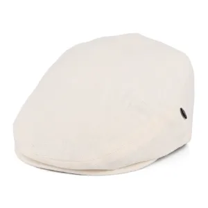 City Sport Linen Flat Cap - Cream