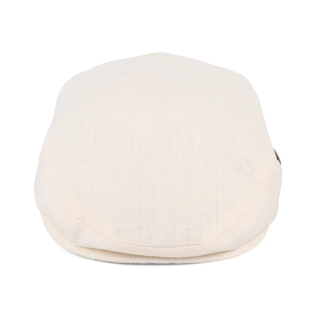 City Sport Linen Flat Cap - Cream