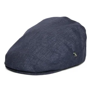 City Sport Linen Lightweight Flat Cap - Dark Denim