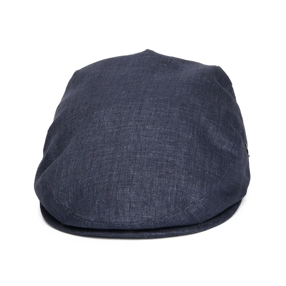 City Sport Linen Lightweight Flat Cap - Dark Denim