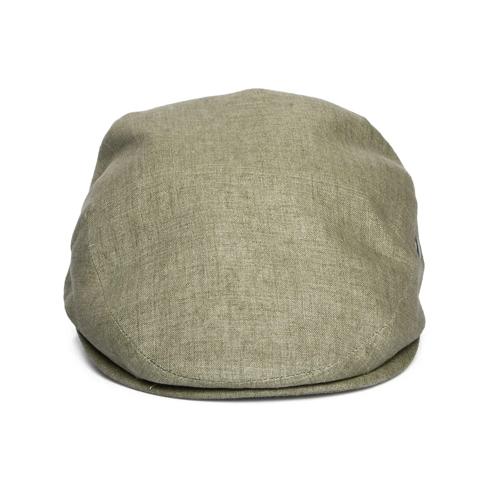 City Sport Linen Lightweight Flat Cap - Olive