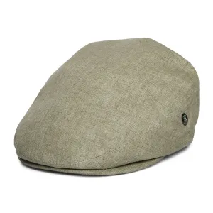 City Sport Linen Lightweight Flat Cap - Olive