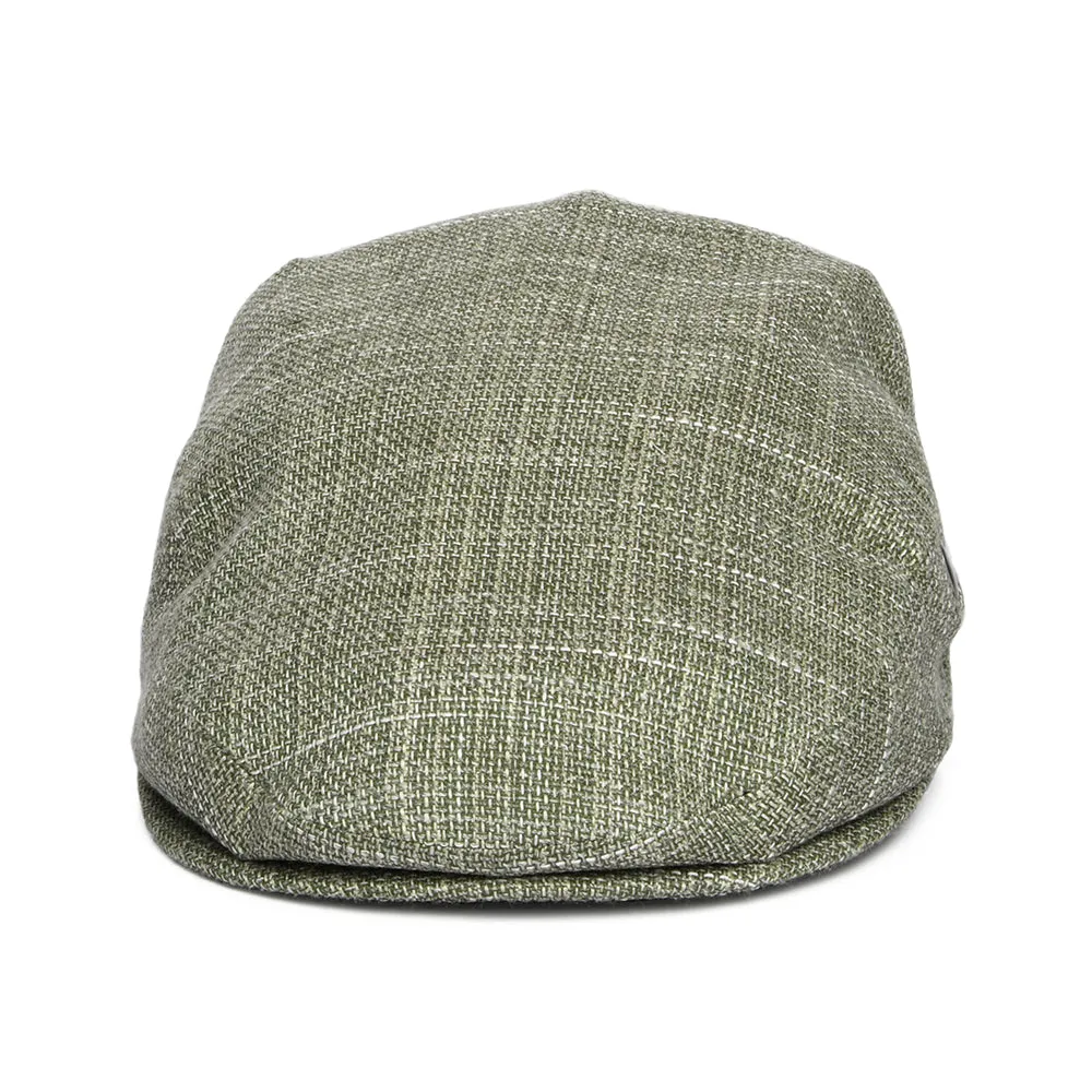 City Sport Textured Linen-Cotton Flat Cap - Olive-Natural