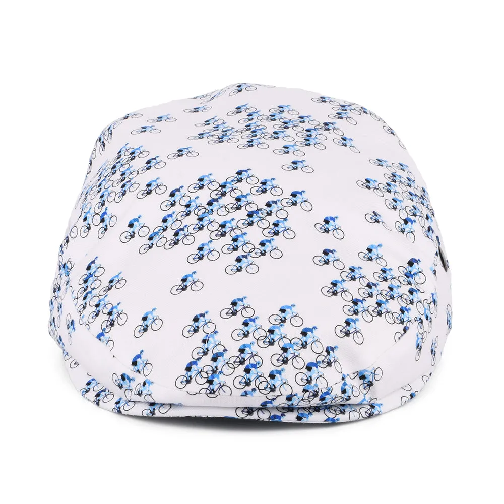 City Sport Tour de Velo Cotton Flat Cap - White-Blue