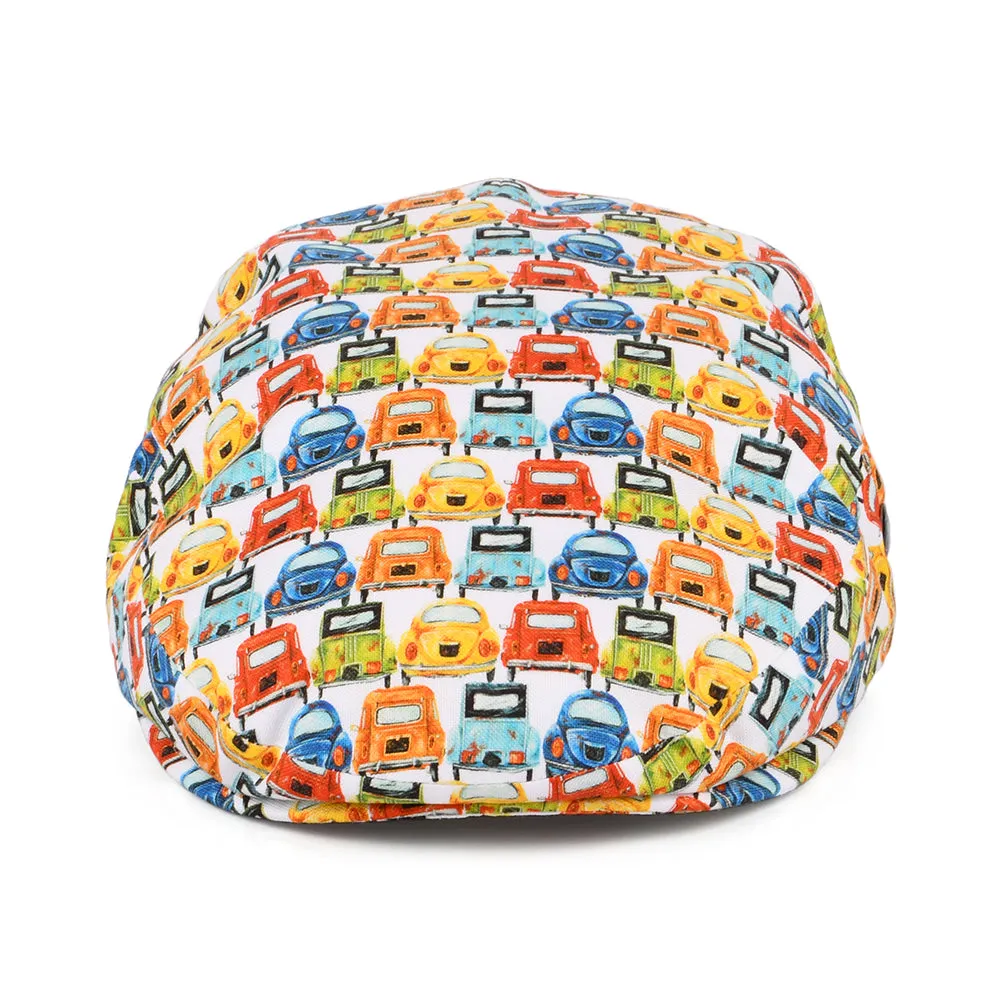 City Sport Vintage Cars Cotton Flat Cap - Multi-Coloured