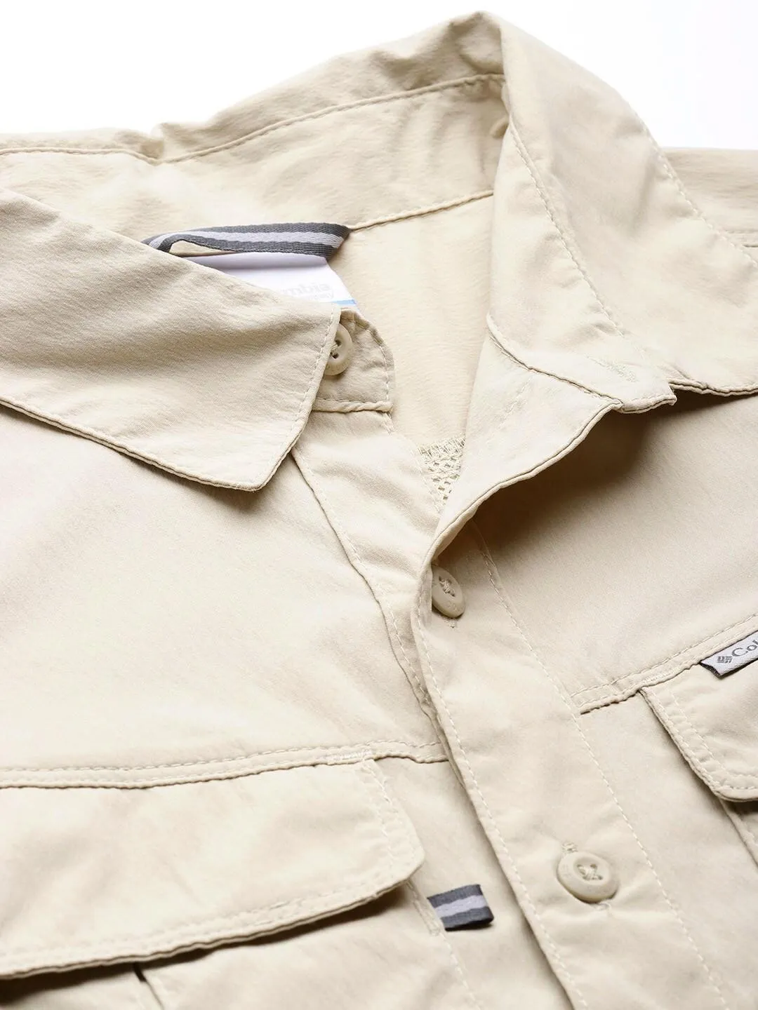 Columbia Men Beige Omni-Wick Newton Ridge Long Sleeve Shirt