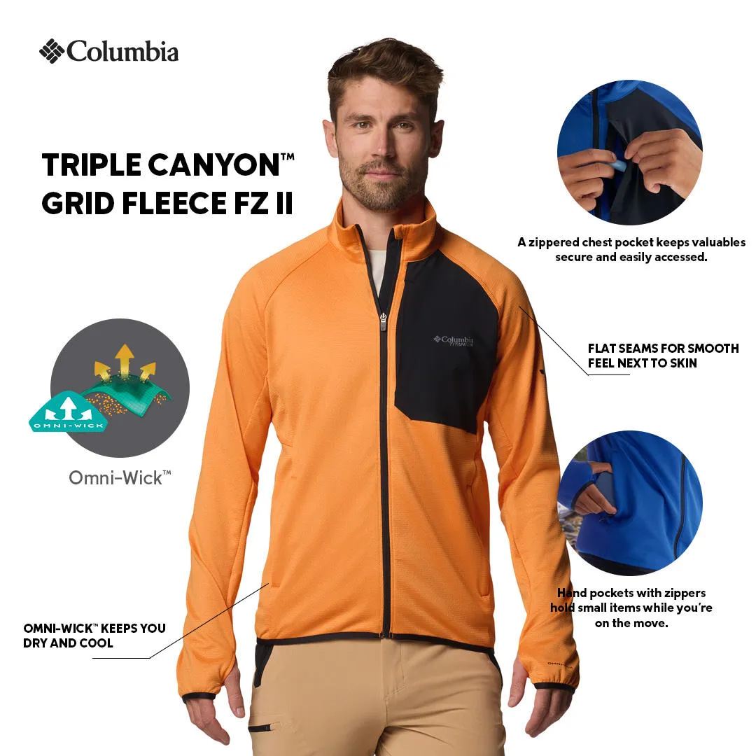 Columbia Men Black Omni-Wick Triple Canyon Grid II Fleece Jacket