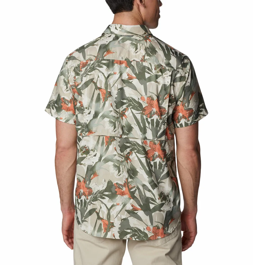 Columbia Men Brown Omni-Shade Silver Ridge Utility Lite Novelty Short Sleeve Shirt