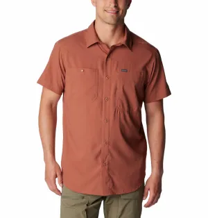 Columbia Men Brown Omni-Shade Silver Ridge Utility Lite Short Sleeve Shirt