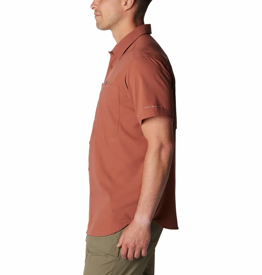 Columbia Men Brown Omni-Shade Silver Ridge Utility Lite Short Sleeve Shirt