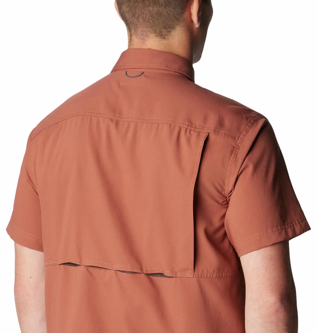 Columbia Men Brown Omni-Shade Silver Ridge Utility Lite Short Sleeve Shirt
