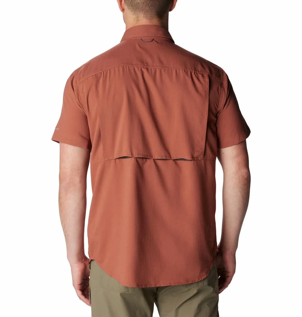 Columbia Men Brown Omni-Shade Silver Ridge Utility Lite Short Sleeve Shirt