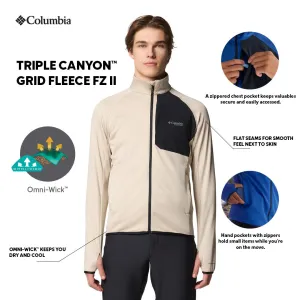 Columbia Men Brown Omni-Wick Triple Canyon Grid II Fleece Jacket