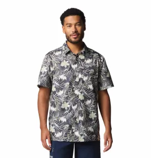 Columbia Men Green Omni-Shade Super Slack Tide Camp Short Sleeve Shirt