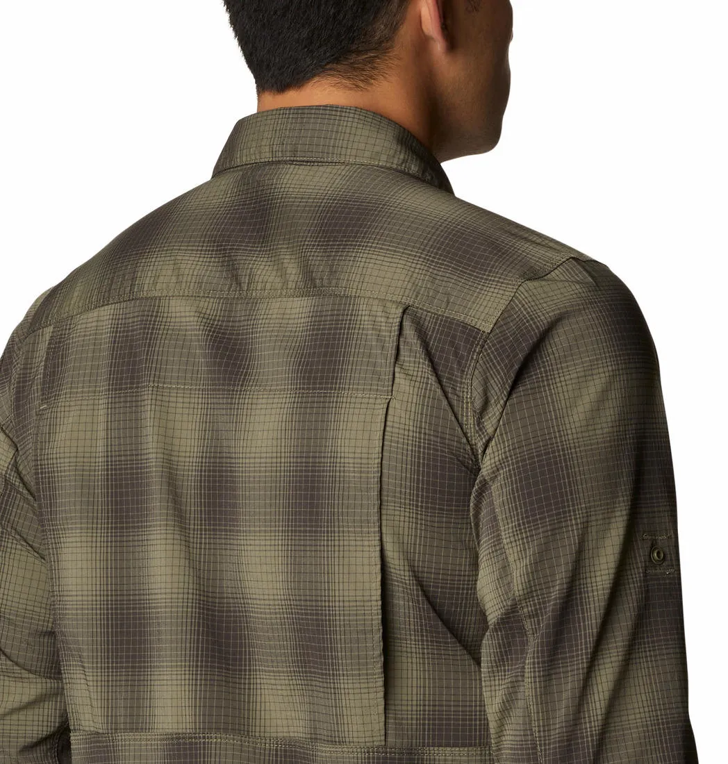 Columbia Men Green Omni-Shield Newton Ridge II Plaid Long Sleeve Shirt