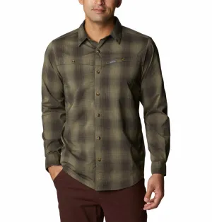 Columbia Men Green Omni-Shield Newton Ridge II Plaid Long Sleeve Shirt